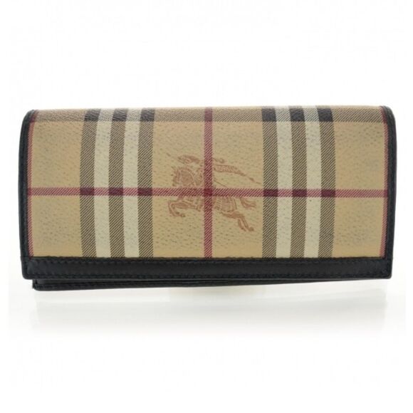 Burberry Haymarket Check Continental Flap Wallet Biege, Black, Red - Picture 1 of 13